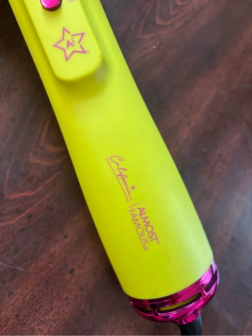 Almost Famous Yellow Hot Air Round Brush with Pink Accent